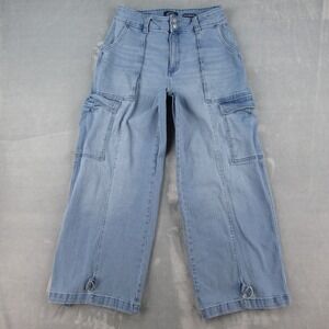 Scoop Utility Cargo Jeans Womens 6 Light Wash Wide Leg Blue Denim SC019283BL